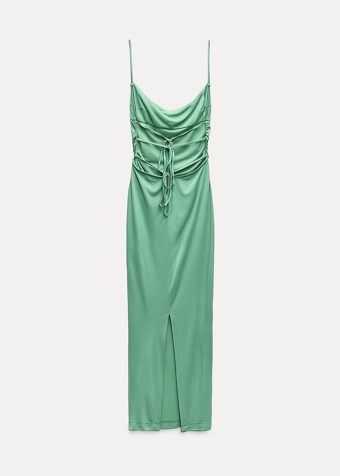 Zara Yeşil Renkli Elbise - Görsel 5