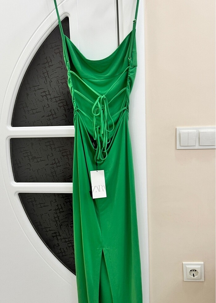 Zara Yeşil Renkli Elbise - Görsel 4