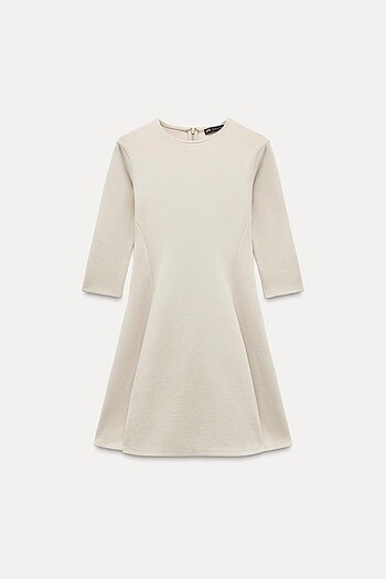 Zara Bej Rengi Elbise - Görsel 5