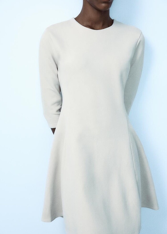 Zara Bej Rengi Elbise - Görsel 3