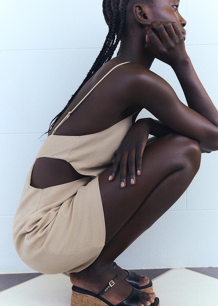 Zara çiçek motifli elbise - Görsel 4