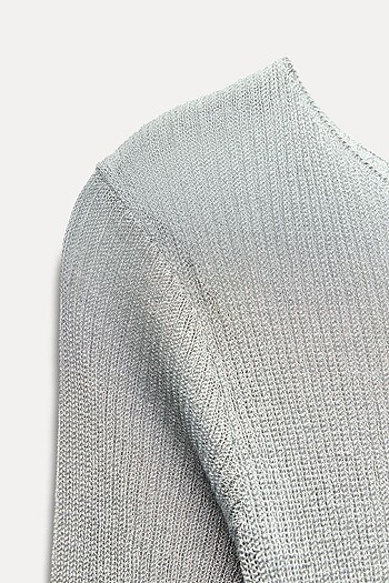 Zara Gümüş Rengi Simli Elbise - Görsel 7