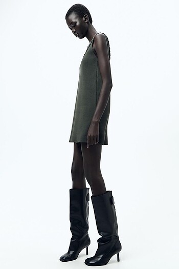 Zara Taşlı Elbise - Görsel 4