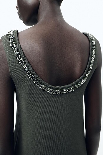 Zara Taşlı Elbise - Görsel 5