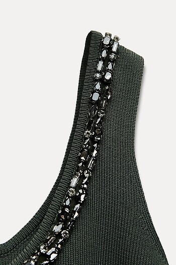 Zara Taşlı Elbise - Görsel 9