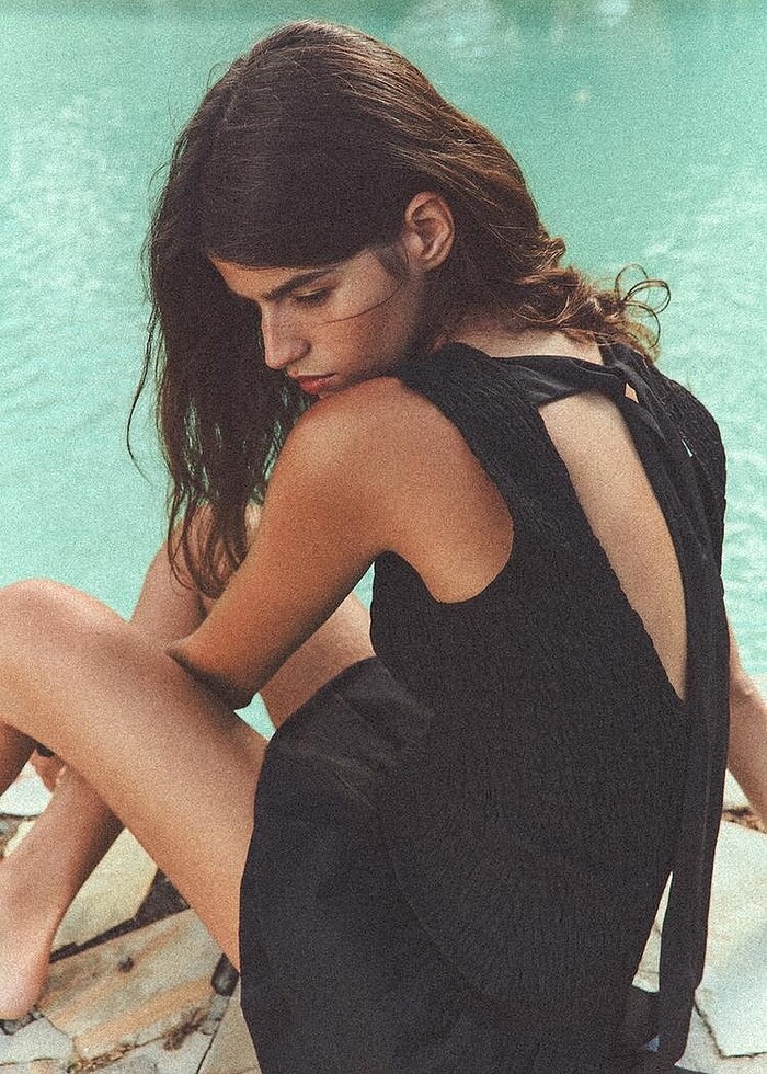 Zara Siyah Renkli Poplin Elbise - Görsel 2