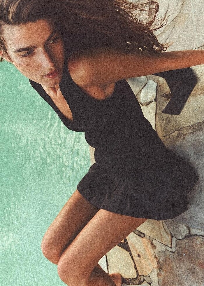 Zara Siyah Renkli Poplin Elbise - Görsel 5