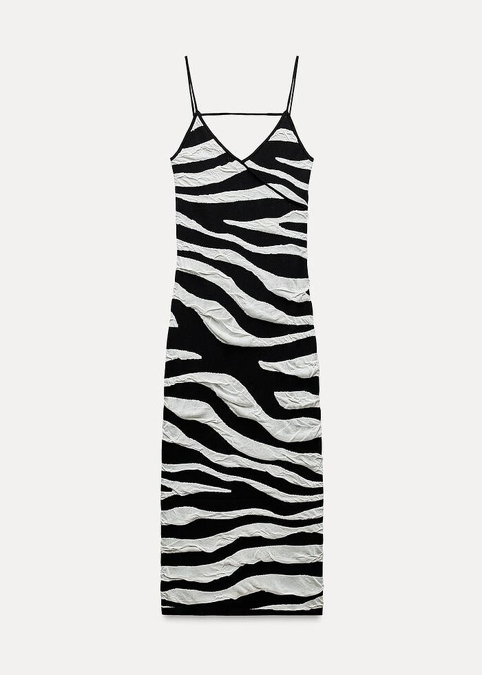 Zara Desenli Elbise - Görsel 5