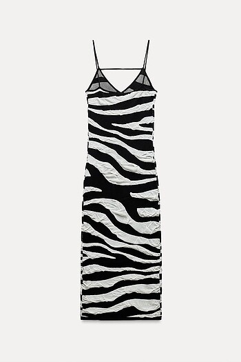 Zara Desenli Elbise - Görsel 6