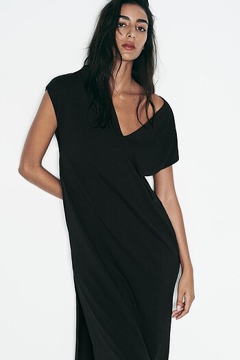 Zara Siyah Renkli Elbise - Görsel 2