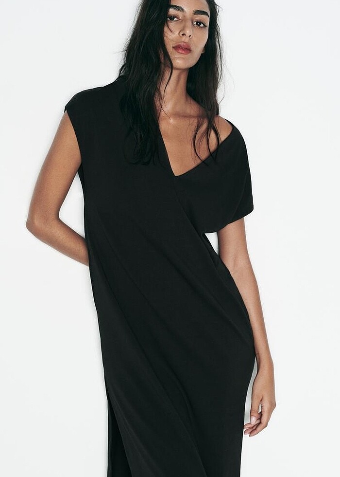 Zara Siyah Renkli Elbise - Görsel 2