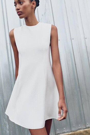 Zara Beyaz Renkli Elbise - Görsel 3