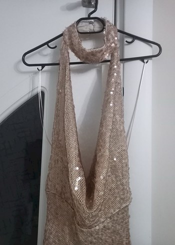 Zara Gold ve Pembe Karışımı Pullu Elbise - Görsel 10