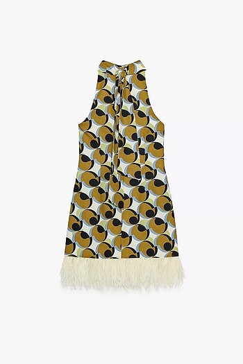 Zara Desenli Elbise - Görsel 5