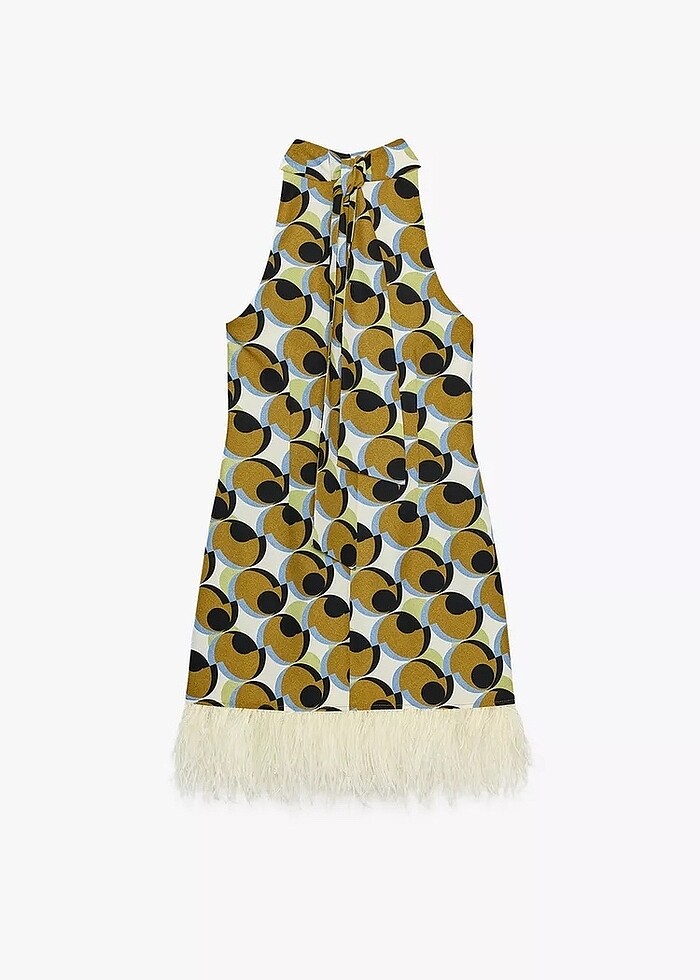 Zara Desenli Elbise - Görsel 5