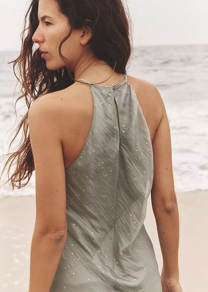 Zara Gri Renkli Elbise - Görsel 5