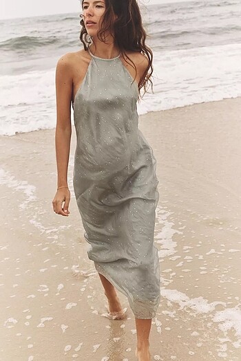 Zara Gri Renkli Elbise - Görsel 6