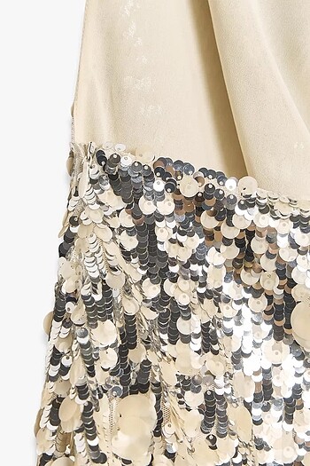 Zara Bej Rengi Pullu Elbise - Görsel 13