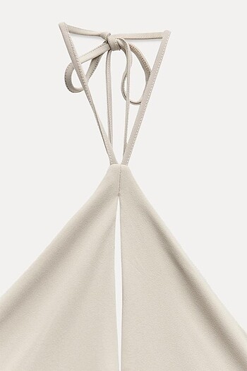 Zara Bej Rengi Elbise - Görsel 7