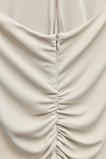 Zara Bej Rengi Elbise - Görsel 9