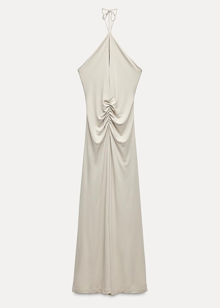 Zara Bej Rengi Elbise - Görsel 5