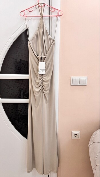 Zara Bej Rengi Elbise - Görsel 10