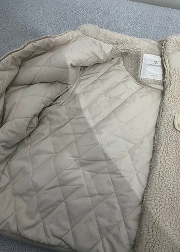 l Beden ten rengi Renk Bej Yüksek Yakalı Kadın Peluş Ceket