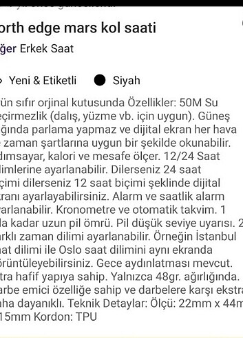 Beden north edge mars kol saati