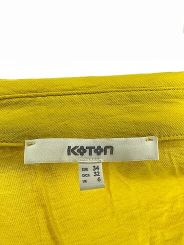 34 Beden sarı Renk Koton Uzun Elbise %70 İndirimli.
