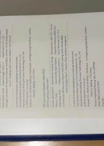 XiaoMi Beyaz Elektrikli Mini Süpürge - Görsel 2