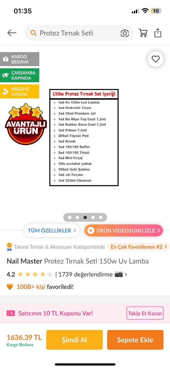 Protez Tırnak Seti 150W UV Lamba - Görsel 4