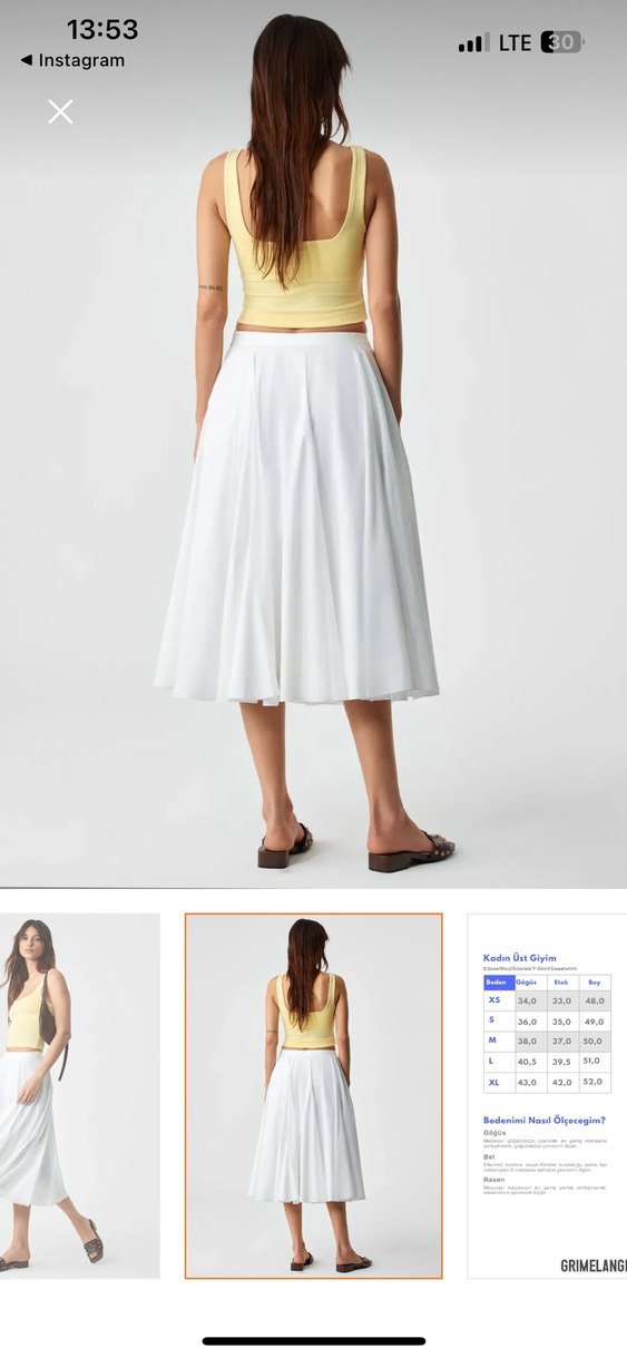 Kadın Sarı Pamuklu Slim Kısa Oyuk Yaka Bluz - Görsel 3