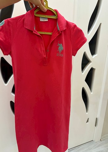 Pembe Polo Yaka elbise XS