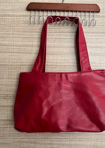 Kırmızı Deri vintage Kadın Omuz Çantası - Görsel 2