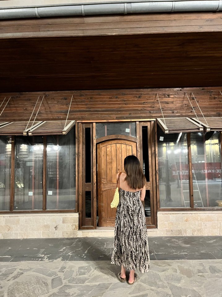 Bohem Desenli Uzun boyundan bağlamalı Elbise - Görsel 3