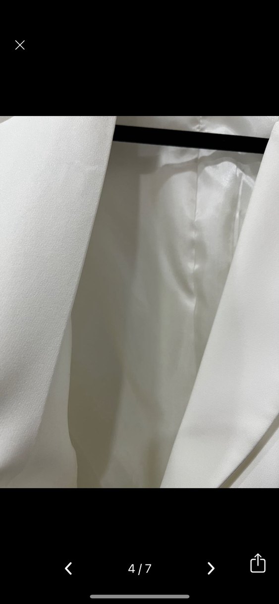 Beyaz Düğmeli Kadın Blazer Ceket - Görsel 4