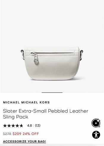 Michael Kors Michael Kors Siyah Deri Zincir Detaylı Çapraz Çanta