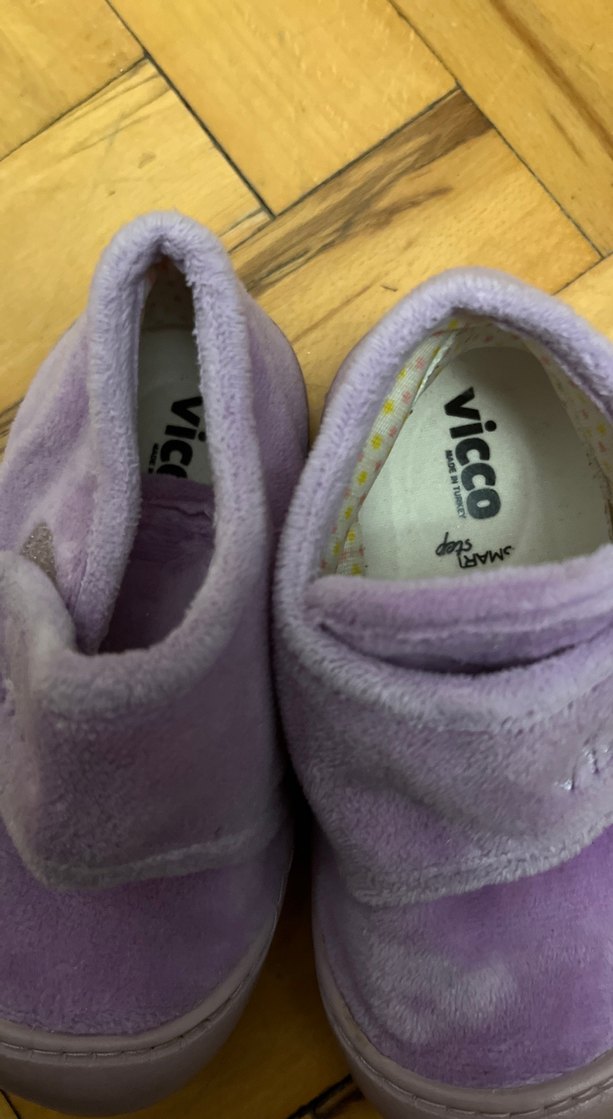 Kız Çocuk Mor Cırt Cırtlı Sıcak Terlik - Görsel 2