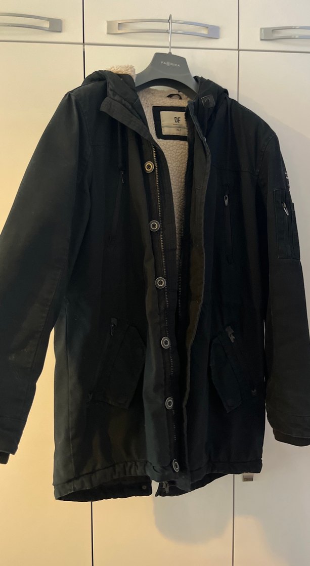 Siyah Düğmeli Erkek Midi Mont - Görsel 3