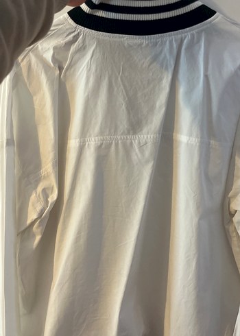 Kadın Beyaz Fermuarlı Uzun Kollu Spor Gömlek - Görsel 6