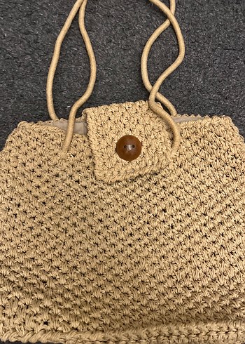 Bej Örgü Kadın Çanta - Görsel 2