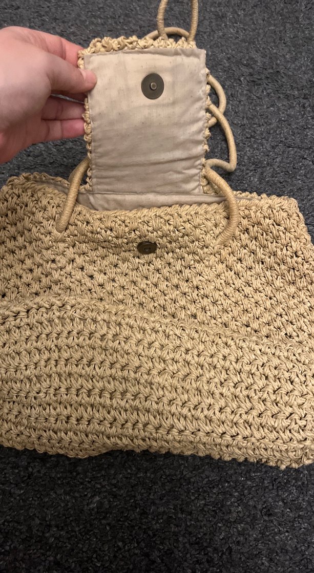 Bej Örgü Kadın Çanta - Görsel 3