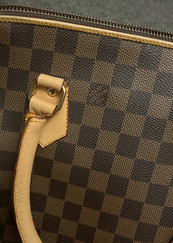 Kahverengi Kareli Deri Kadın Çanta - Görsel 5