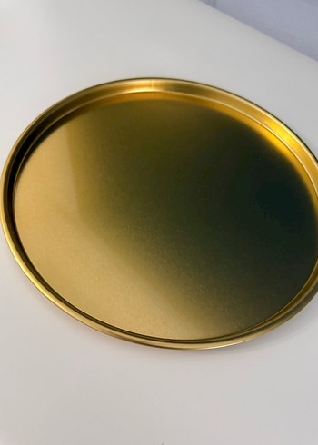 Parlak Altın Renkli Yuvarlak Tepsi - Görsel 3