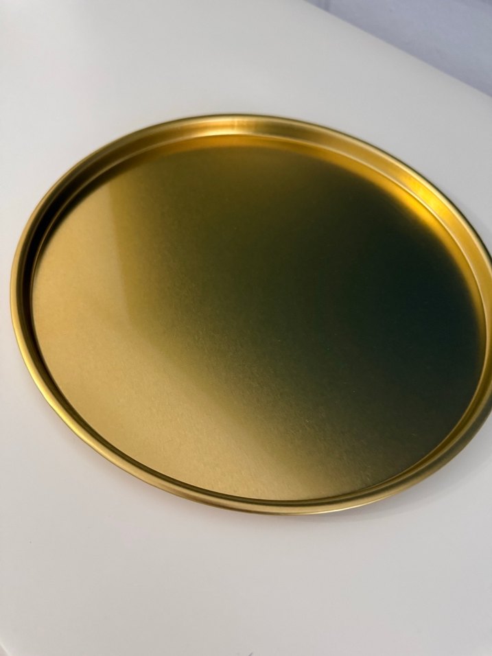 Parlak Altın Renkli Yuvarlak Tepsi - Görsel 3