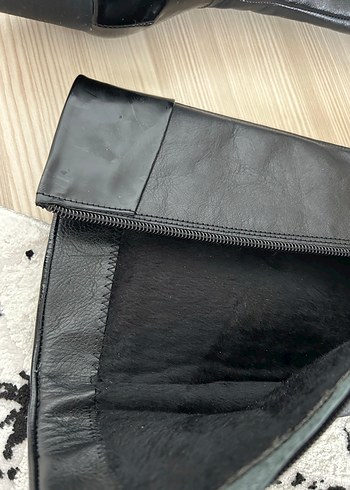 Kadın Siyah Deri Dizüstü Çizme Kemal tanca - Görsel 5