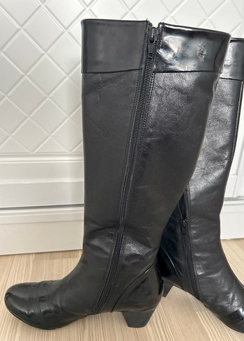 Kadın Siyah Deri Dizüstü Çizme Kemal tanca - Görsel 7