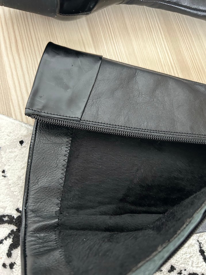 Kadın Siyah Deri Dizüstü Çizme Kemal tanca - Görsel 5