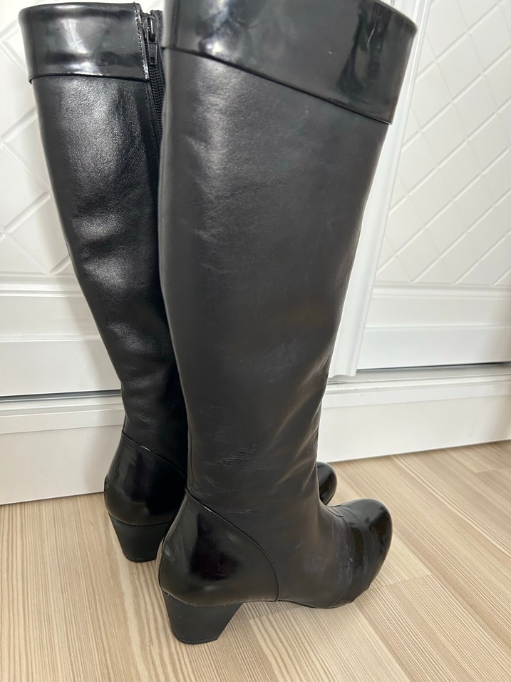 Kadın Siyah Deri Dizüstü Çizme Kemal tanca - Görsel 2