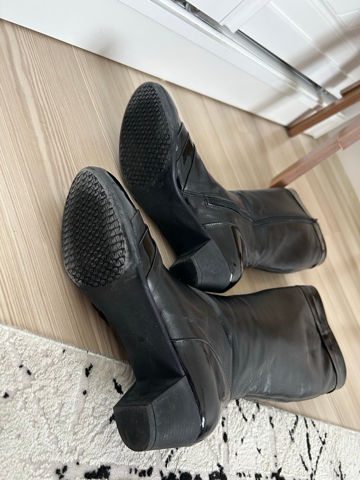 Kadın Siyah Deri Dizüstü Çizme Kemal tanca - Görsel 4